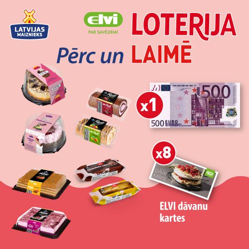 KŪKAS, TORTES, RULETES UN MAFINI! PRODUKTU LOTERIJA ELVI VEIKALOS