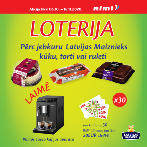 LOTTERY - BUY CAKE OR ROULETTE IN RIMI SHOPS AND WIN!