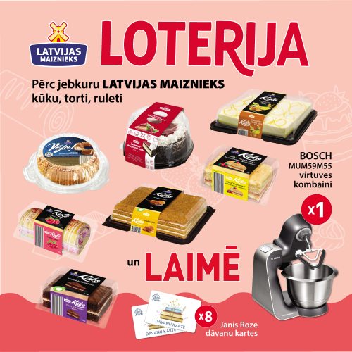 “Kūkas, tortes, ruletes!” produktu loterija ELVI veikalos