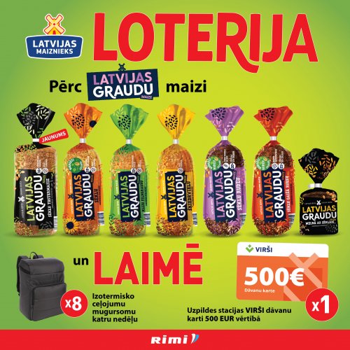 Latvijas Graudu maizes loterija veikalos Rimi
