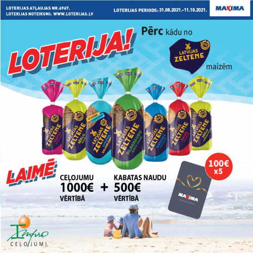 LATVIJAS ZELTENE bread lottery in Maxima stores