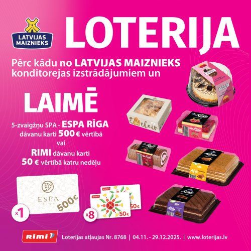KŪKAS, TORTES, RULETES! LOTERIJA RIMI VEIKALOS.