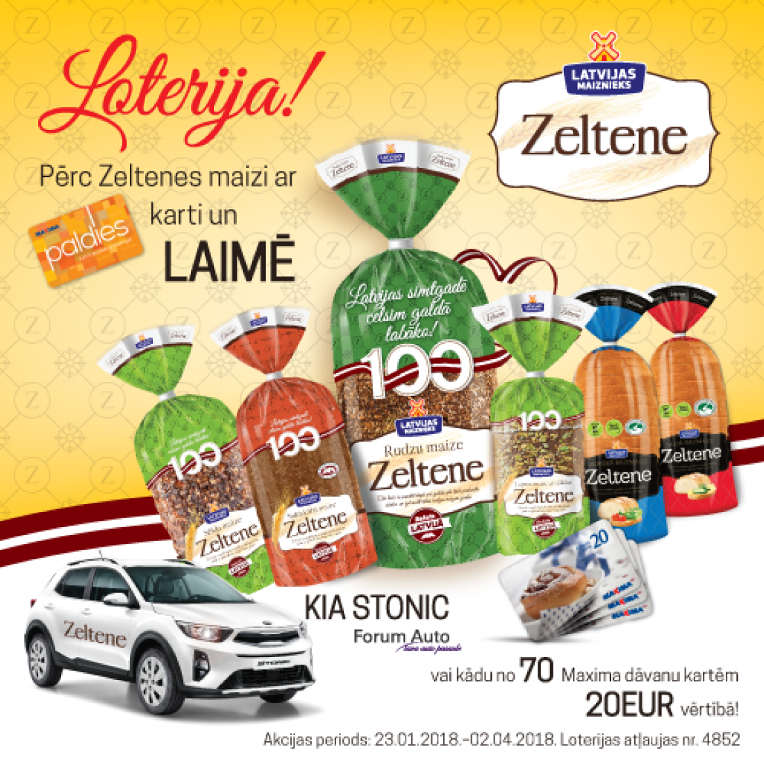 Zeltene loterija – pērc un laimē ar Paldies karti!