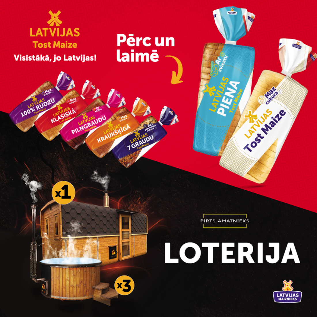 LATVIJAS TOST MAIZE VISLATVIJAS LOTERIJA 15.08.-23.10.2023.