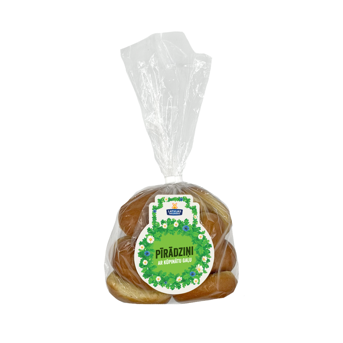 Pīrādziņi ar kūpināto gaļu maisiņā