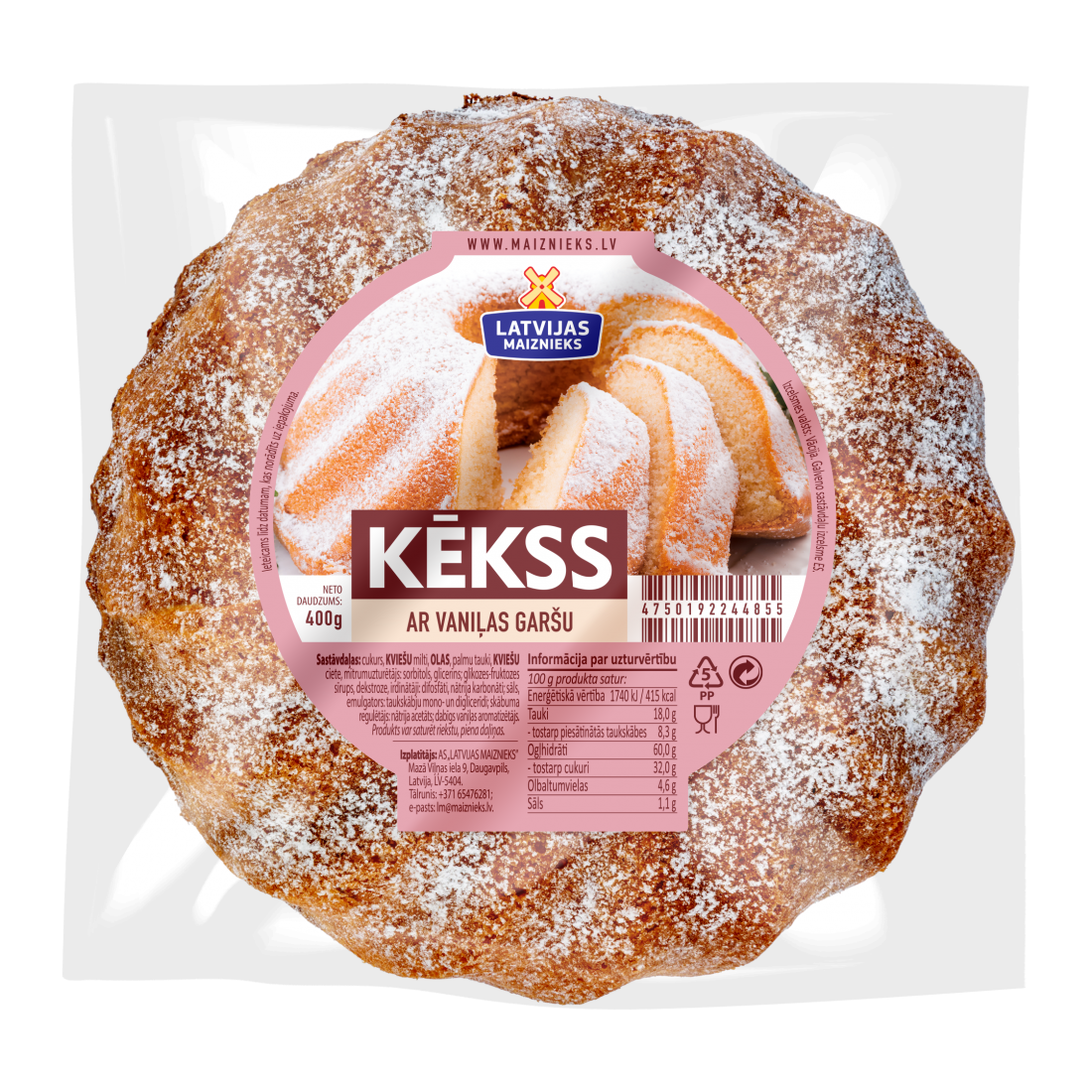 Kēkss ar vaniļas garšu 400g