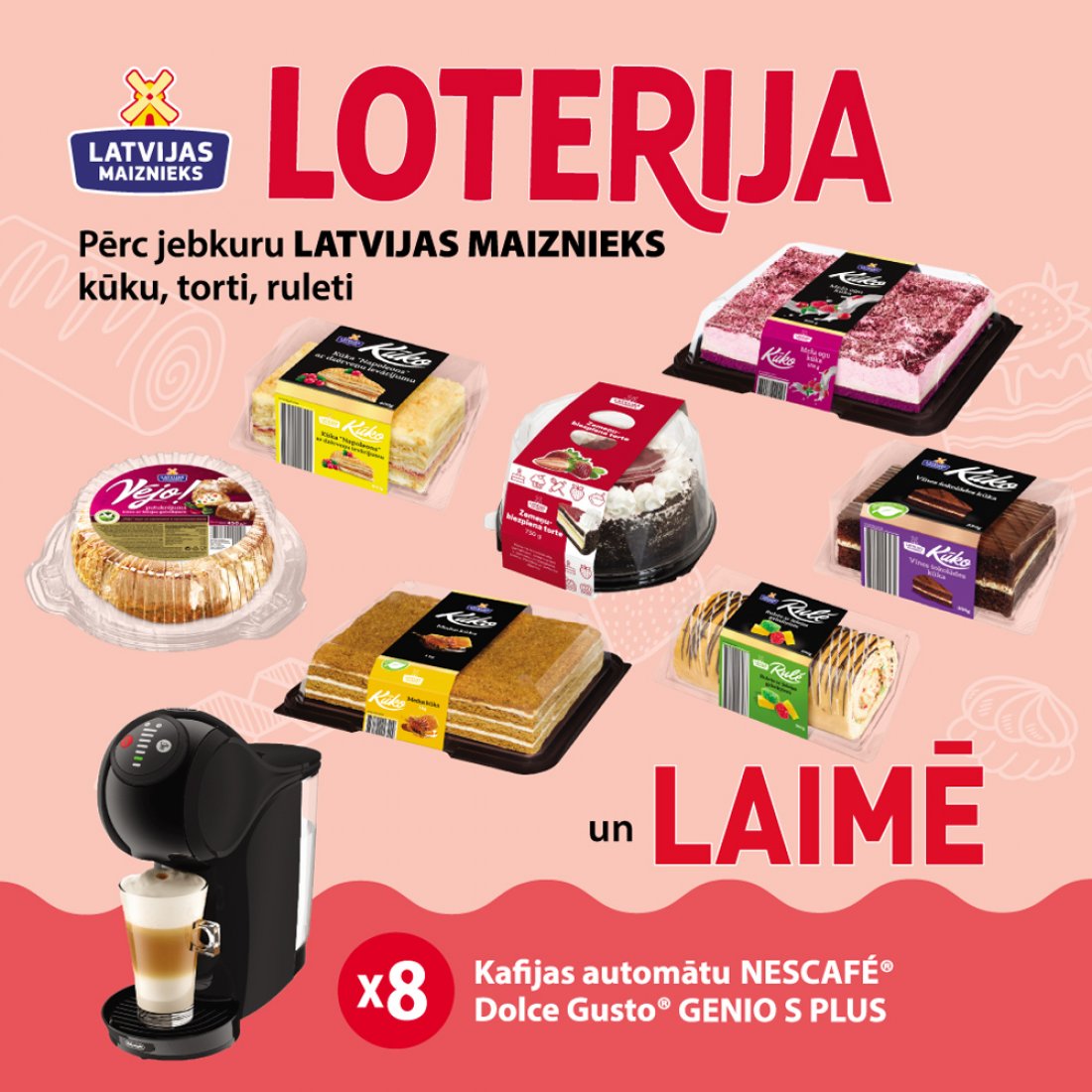 KŪKAS, TORTES, RULETES! LOTERIJA MAXIMA VEIKALOS 29.08.-23.10.2023.