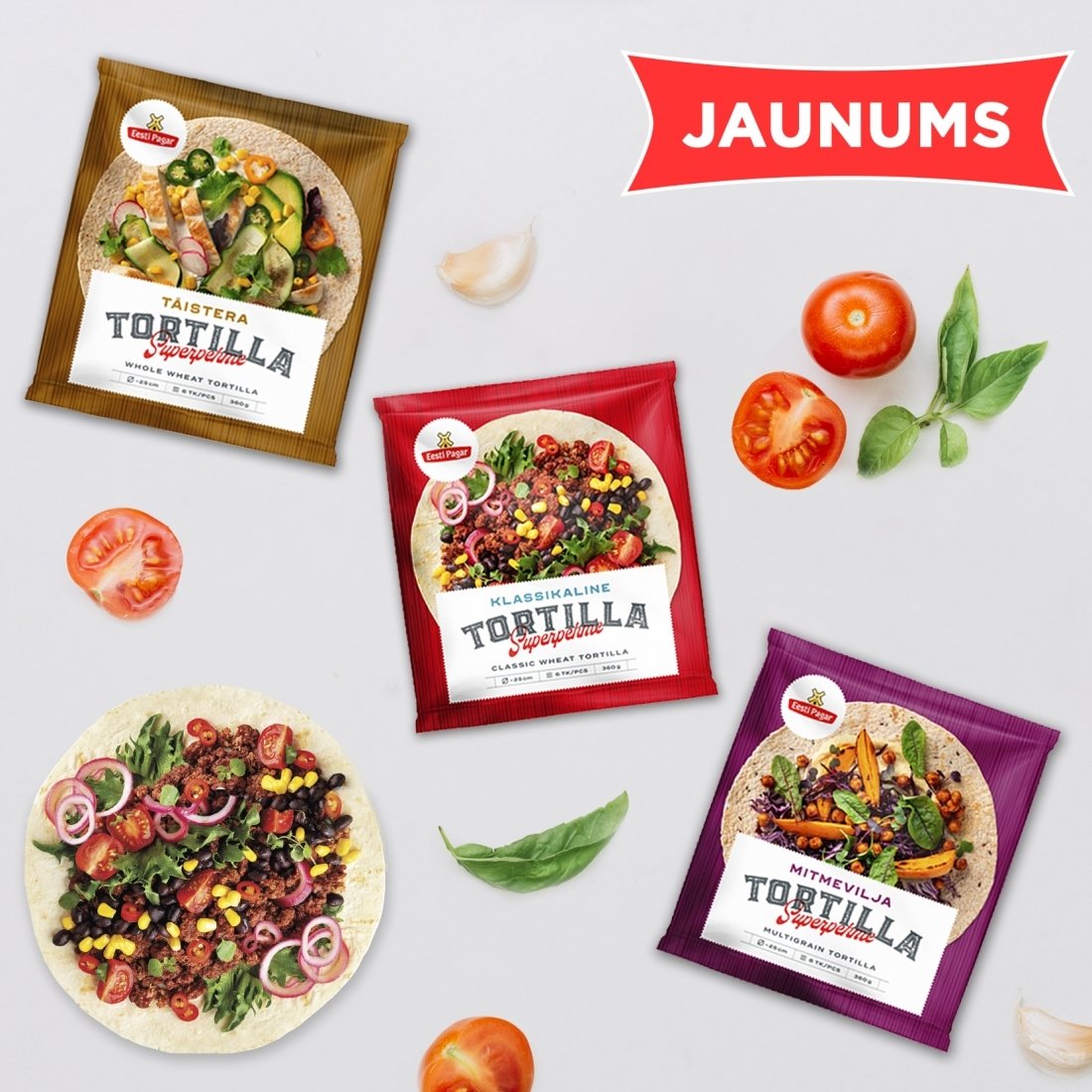 JAUNUMS! Trīs veidu TORTILLAS
