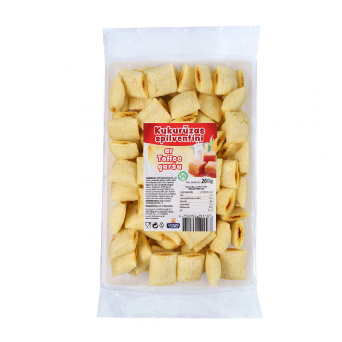 Corn pillows with toffee-flavored filling