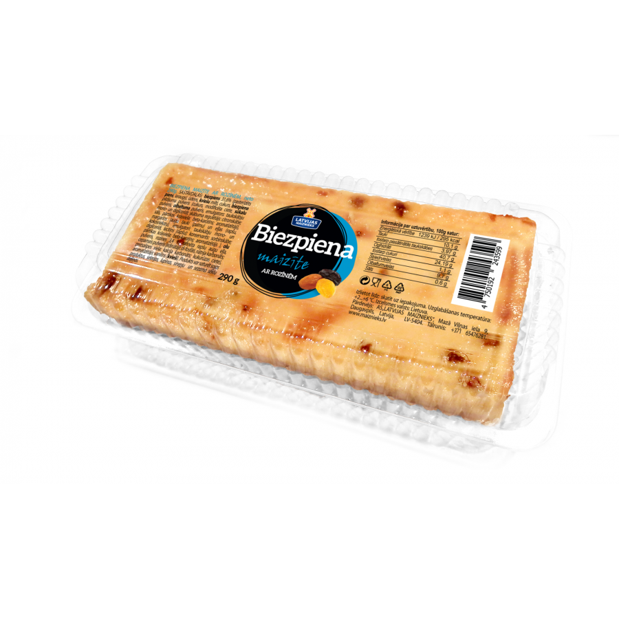Biezpiena maizīte ar rozīnēm