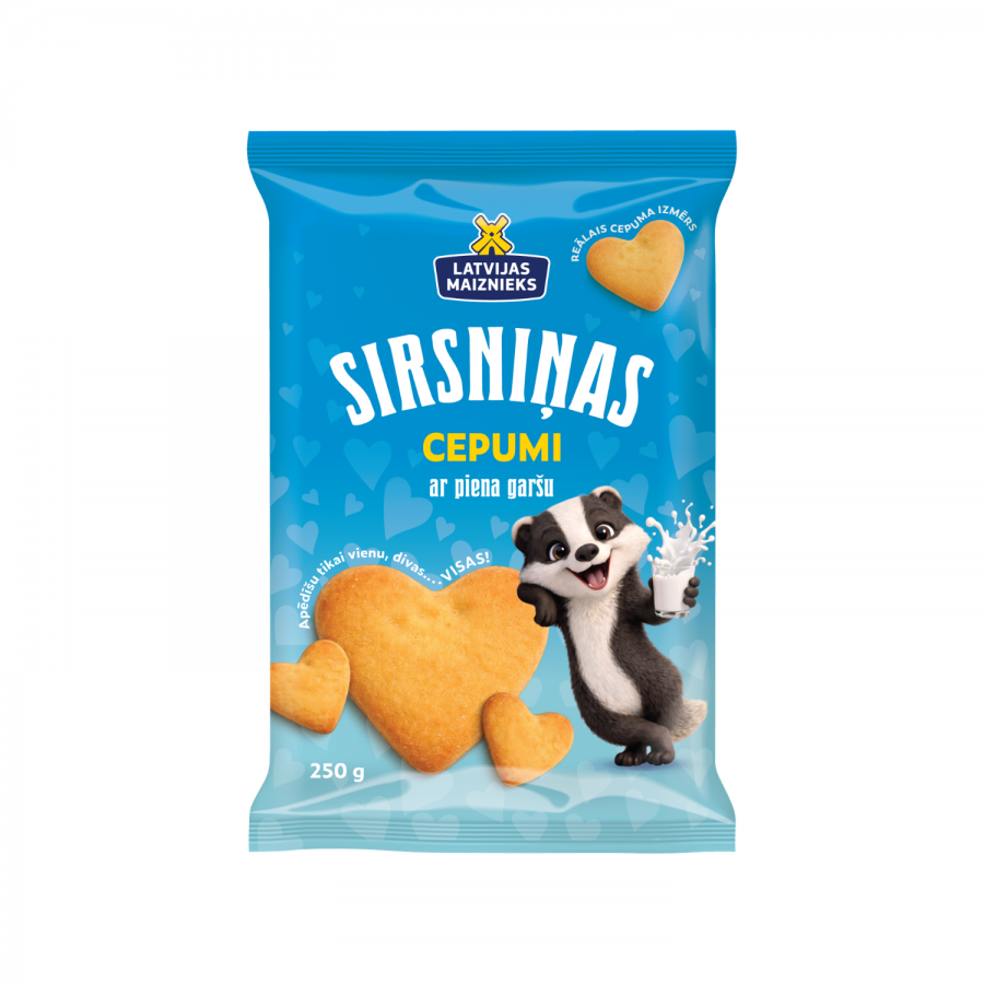 Cepumi Sirsniņas ar piena garšu