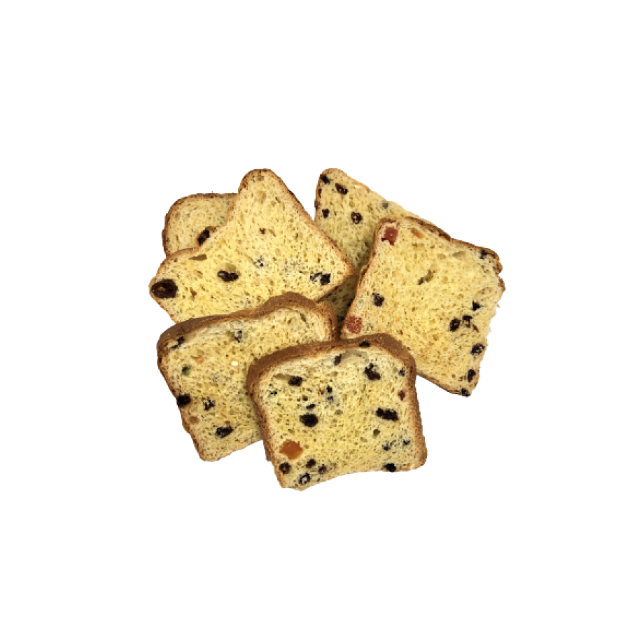 Crackers with raisins and candied fruit