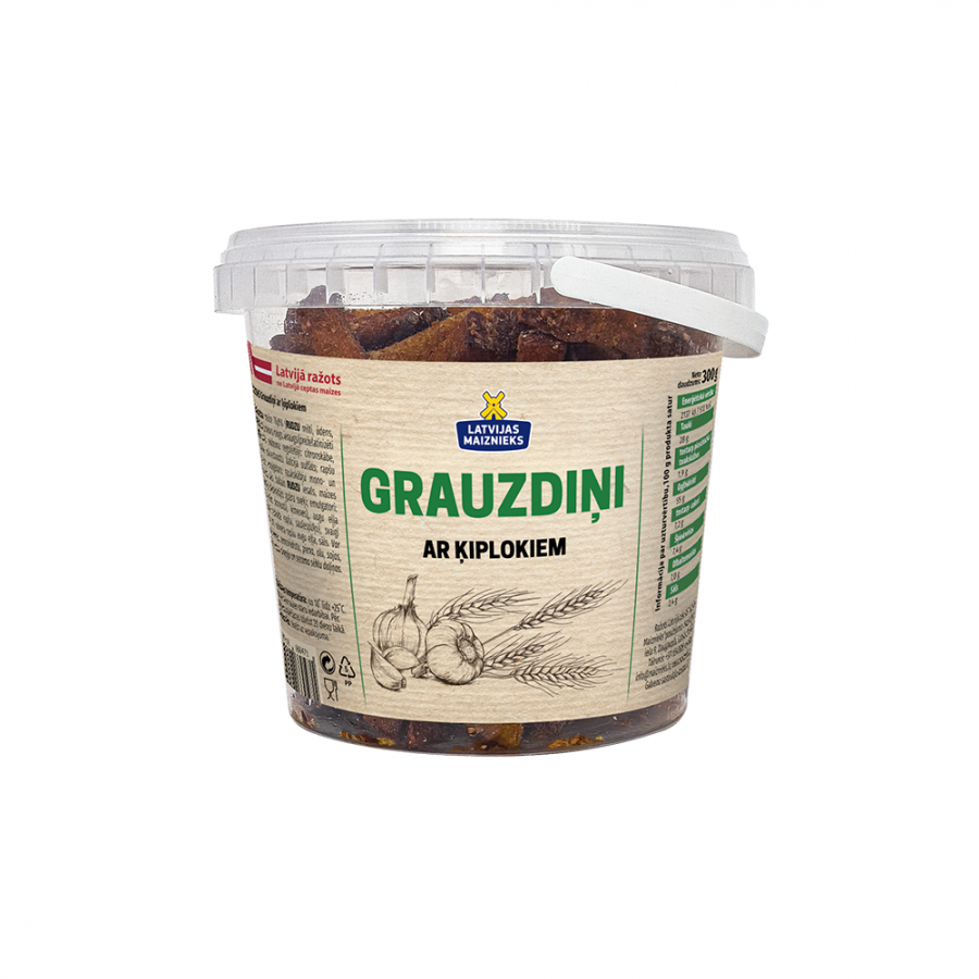 Zeltene bread crisps with garlic